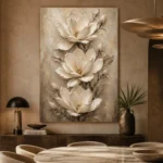 Three Ivory Blossoms Magnolia Wall Art Canvas Print - Image 7