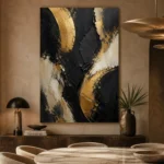 Gilded Arc Black & Gold Wall Art Canvas Print - Image 7