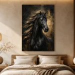 Black Stallion Black & Gold Wall Art Canvas Print - Image 8