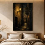 Lantern Alley Black & Gold Wall Art Canvas Print - Image 8