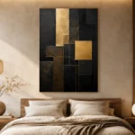 Gilded Geometry Blocks Black & Gold Wall Art Canvas Print - Image 8
