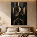 Art Deco Eclipse Black & Gold Wall Art Canvas Print - Image 8