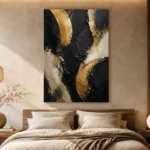 Gilded Arc Black & Gold Wall Art Canvas Print - Image 8