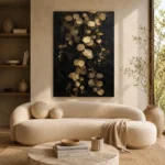 Golden Eucalyptus Botanical Black & Gold Wall Art Canvas Print - Image 8