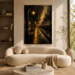 Midnight Rail Station Black & Gold Wall Art Canvas Print - Image 9