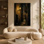 Lantern Alley Black & Gold Wall Art Canvas Print - Image 9