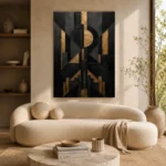 Art Deco Eclipse Black & Gold Wall Art Canvas Print - Image 9