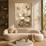 Golden Ivory Blossom Magnolia Wall Art Canvas Print - Image 9