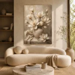 Vase of Ivory Magnolias Magnolia Wall Art Canvas Print - Image 9