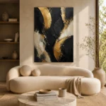 Gilded Arc Black & Gold Wall Art Canvas Print - Image 9