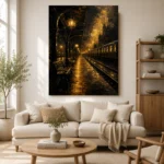 Midnight Rail Station Black & Gold Wall Art Canvas Print - Image 10
