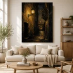 Lantern Alley Black & Gold Wall Art Canvas Print - Image 10