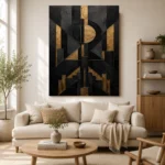 Art Deco Eclipse Black & Gold Wall Art Canvas Print - Image 10