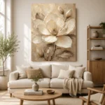 Golden Ivory Blossom Magnolia Wall Art Canvas Print - Image 10