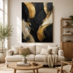 Gilded Arc Black & Gold Wall Art Canvas Print - Image 10