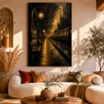 Midnight Rail Station Black & Gold Wall Art Canvas Print - Image 11