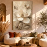 Golden Ivory Blossom Magnolia Wall Art Canvas Print - Image 11