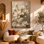 Vase of Ivory Magnolias Magnolia Wall Art Canvas Print - Image 11