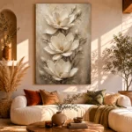 Three Ivory Blossoms Magnolia Wall Art Canvas Print - Image 11