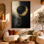 Golden Eclipse Black & Gold Wall Art Canvas Print - Image 11