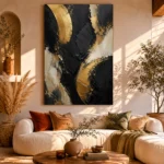 Gilded Arc Black & Gold Wall Art Canvas Print - Image 11
