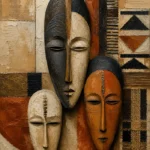 African Masks Ethnic Wall Art Canvas Print