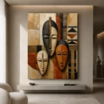 African Masks Ethnic Wall Art Canvas Print - Image 4
