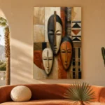 African Masks Ethnic Wall Art Canvas Print - Image 6