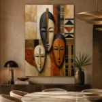 African Masks Ethnic Wall Art Canvas Print - Image 7