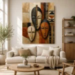 African Masks Ethnic Wall Art Canvas Print - Image 10
