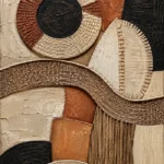 Woven Textile Relief African Inspired Wall Art Canvas Print
