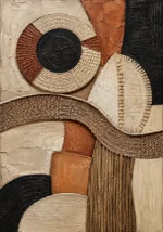 Woven Textile Relief African Inspired Wall Art Canvas Print