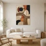 Woven Textile Relief African Inspired Wall Art Canvas Print styled in a refined neutral interior