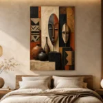 Terracotta & Ivory African Inspired Wall Art Canvas Print - Image 8