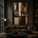 Charcoal & Muted Gold African Inspired Wall Art Canvas Print - Image 5