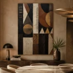 Charcoal & Muted Gold African Inspired Wall Art Canvas Print - Image 7