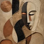 Sunbaked Clay & Ivory African Inspired Wall Art Canvas Print