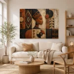 Charcoal & Bronze Terracotta African Inspired Wall Art Canvas Print - Image 8
