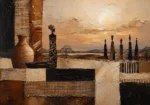 Soft Ochre & Clay African Inspired Wall Art Canvas Print
