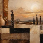 Soft Ochre & Clay African Inspired Wall Art Canvas Print
