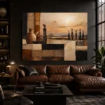 Soft Ochre & Clay African Inspired Wall Art Canvas Print - Image 4