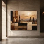 Soft Ochre & Clay African Inspired Wall Art Canvas Print - Image 6