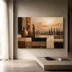 Soft Ochre & Clay African Inspired Wall Art Canvas Print - Image 11