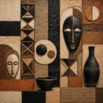 Clay, Ebony & Ivory African Inspired Wall Art Canvas Print