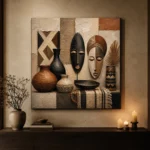 Ivory, Clay & Terracotta African Inspired Wall Art Canvas Print - Image 6