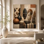 Ivory, Clay & Terracotta African Inspired Wall Art Canvas Print - Image 8