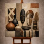 Ivory, Clay & Terracotta African Inspired Wall Art Canvas Print - Image 10