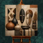 Ivory, Clay & Terracotta African Inspired Wall Art Canvas Print - Image 11