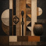 Charcoal, Clay & Ochre African Inspired Wall Art Canvas Print