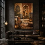 Sand, Terracotta & Indigo Moroccan Wall Art Canvas Print - Image 5